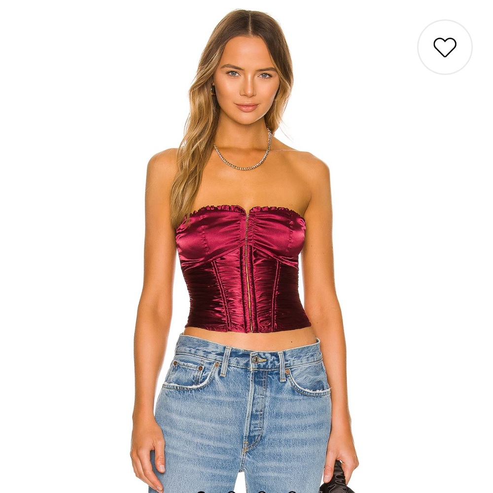 REVOLVE NWT - Elegant Burgundy Strapless corset Top